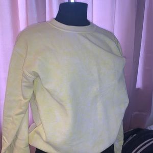 TOPSHOPTie dye bright yellow crew neck